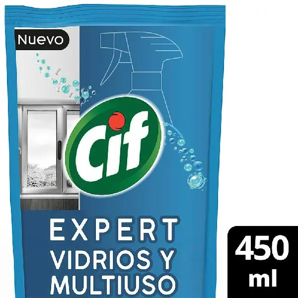 Limpiavidrios y multiusos cif expert doypack 450cm3
