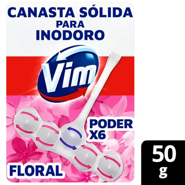Canasta sólida para inodoro vim poder x6 floral 50grs