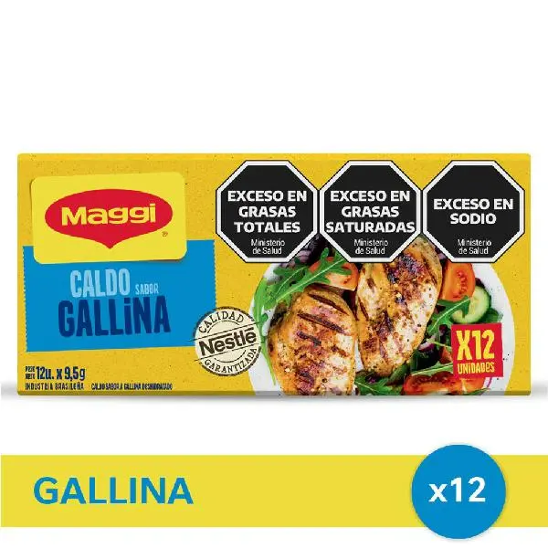 Caldo en cubos maggi gallina 12uni