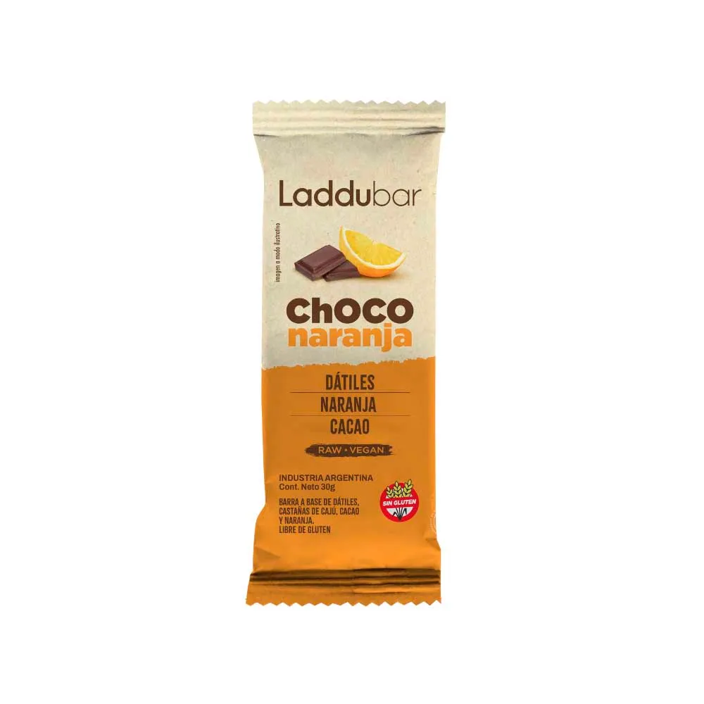 Barra Chocolate Y Naranja 30 Gr LadduBar