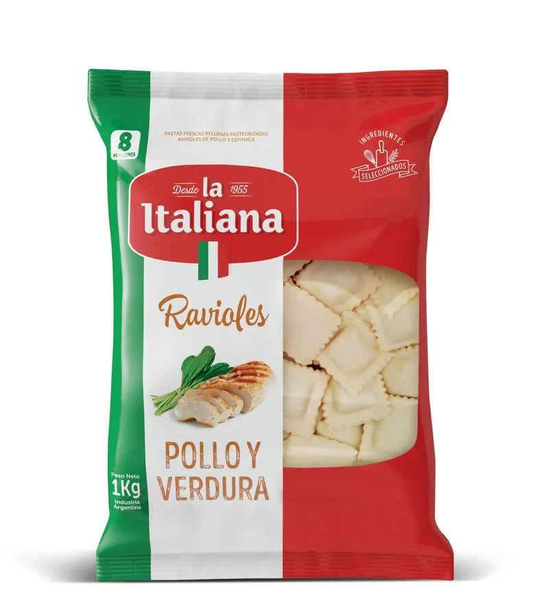 Ravioles Pollo y Verdura La Italiana 1 kg