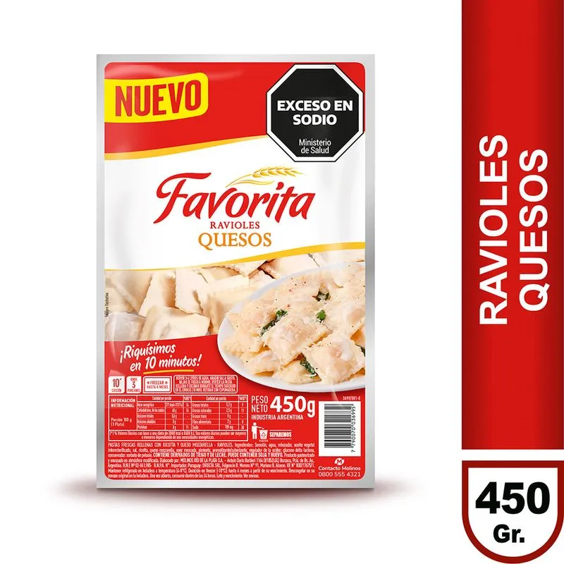 Ravioles Cuatro Quesos La Favorita 450 g