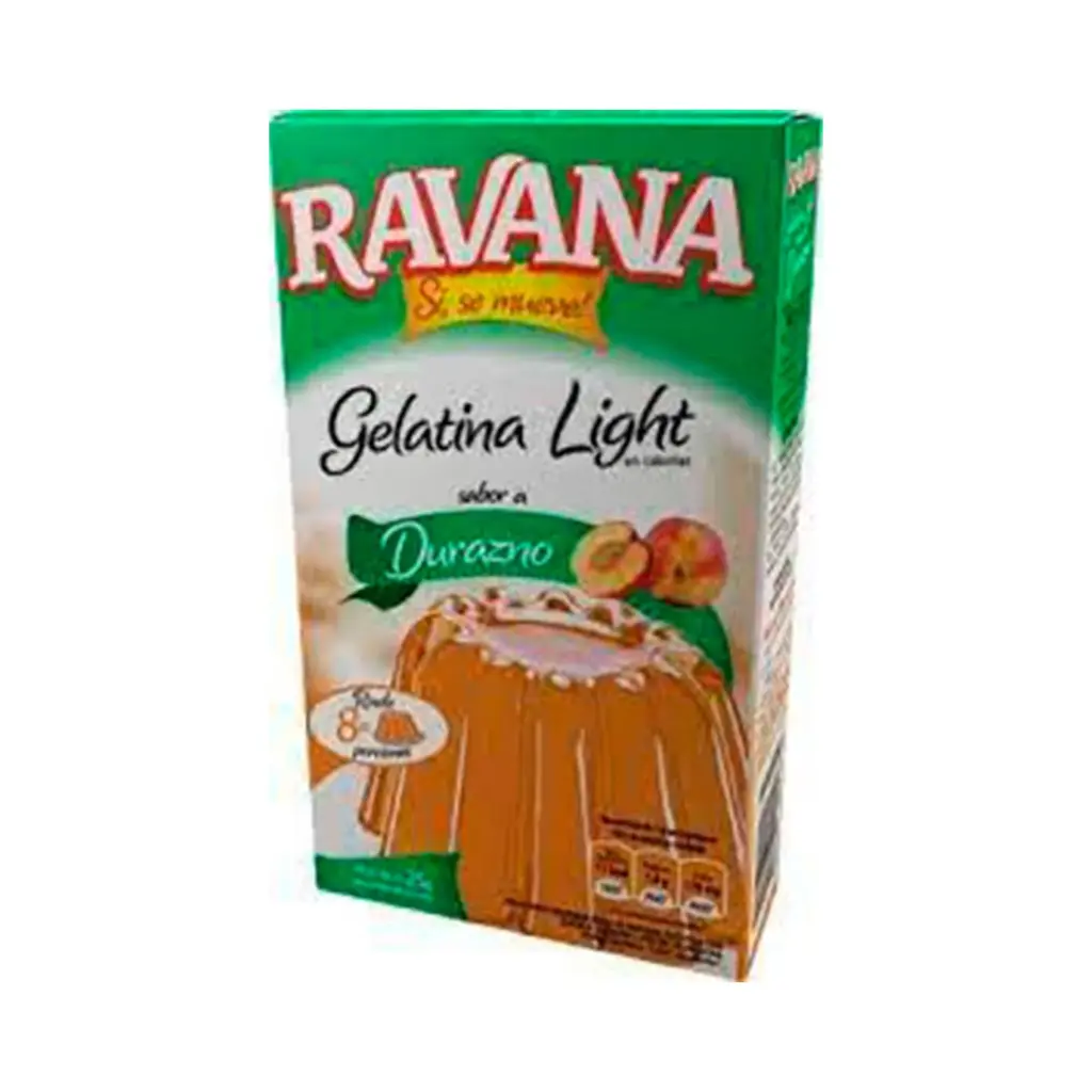 Gelatina diet Ravana sabor durazno 25 g.