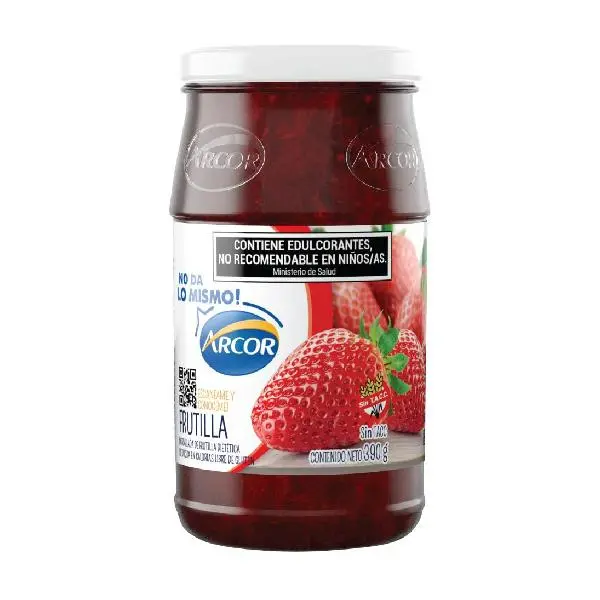 Mermelada Frutilla Sin Azucar Agregada Arcor 390 g