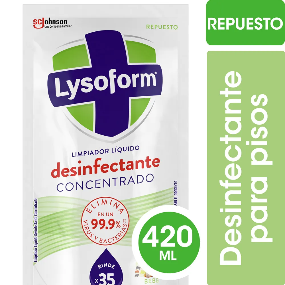 Desinfectante Concentrado Pisos Bebé 420 Ml Lysoform 