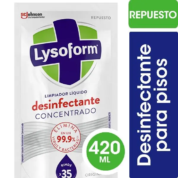Limpiador líquido desinfectante lysoform concentrado original doypack 420cm3
