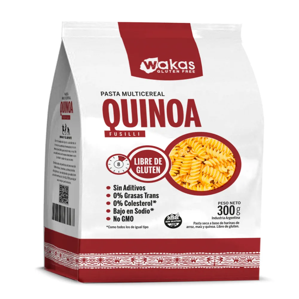 Fideos Multicereal Fusilli Quinoa Wakas 300g