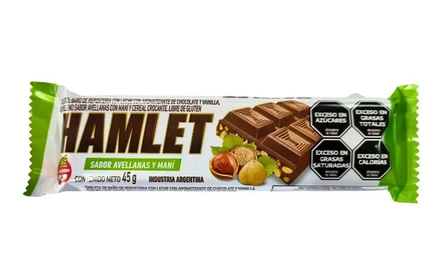 Chocolate Avellana y Mani Hamlet 45 g