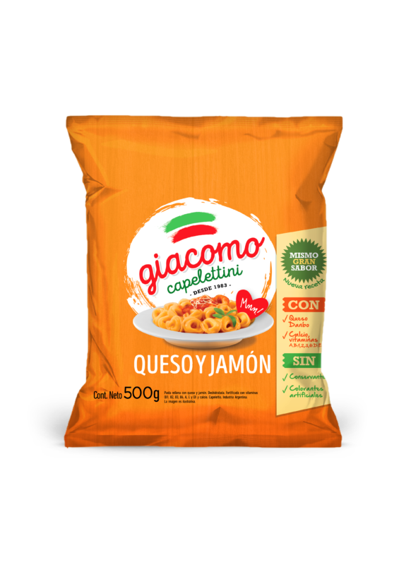 Capelettini Jamón y Queso Giacomo 500g