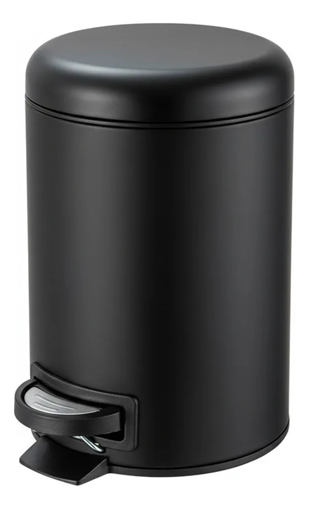 Cesto Tacho Pedal De Basura 3lts Negro Mate Cierre Suave Negro