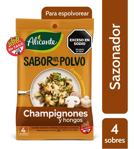 Sabor en Polvo de Champignones y Hongos Alicante 30 g 4 u