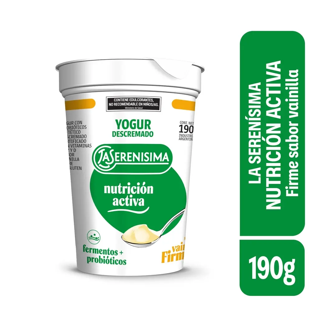 Yogur Firme Descremado Vainilla Nutricion Activa La Serenisima 190 g