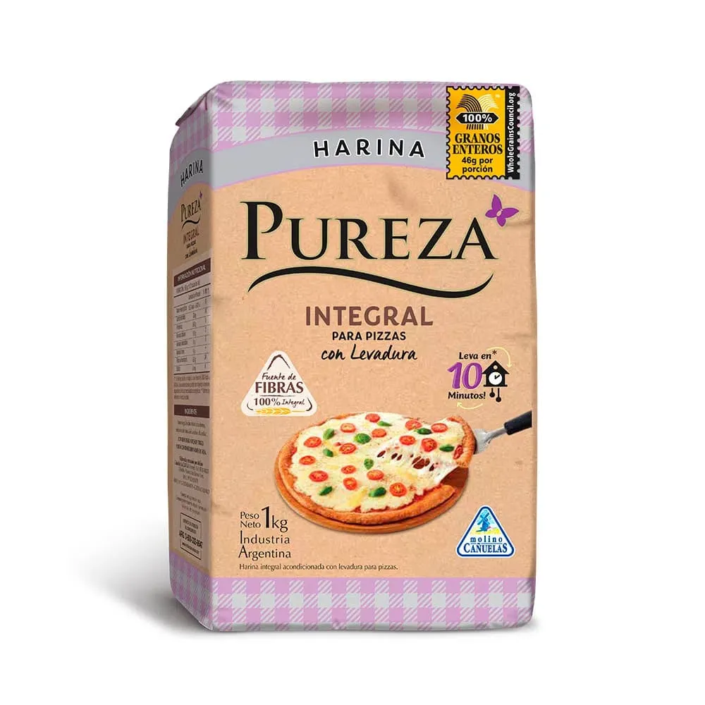 Harina Integral Para Pizza Con Levadura Pureza 1 Kg