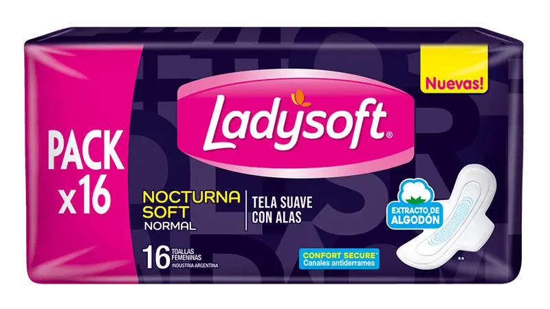 Toallas Femeninas Nocturna Soft Ladysoft 16 u