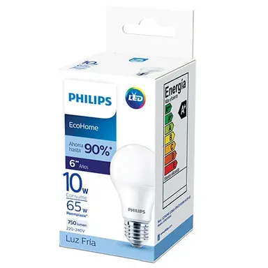 Lampara Led Ecohome Luz Fria Philips 10 w