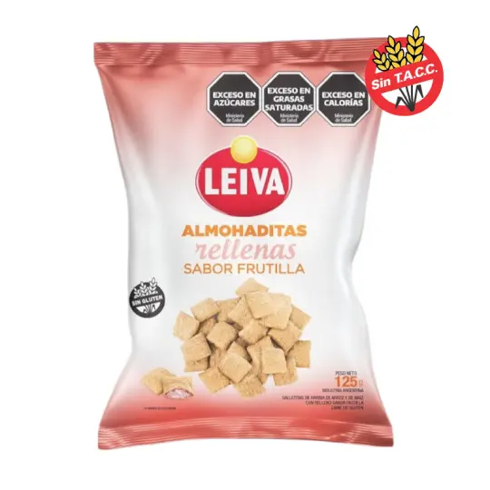 Almohaditas de Arroz Frutilla Sin TACC Leiva 125 g