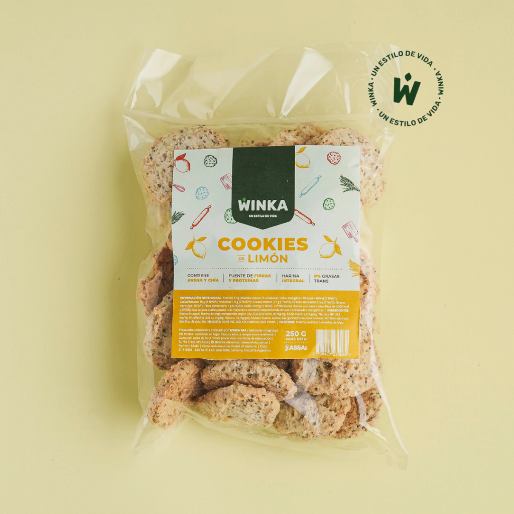 Cookies integrales de Limón winka 200 grs