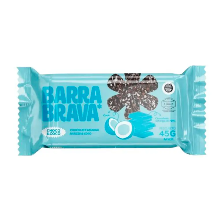 Barra de Chocolate Amargo Nueces y Coco x 45g - Barra Brava