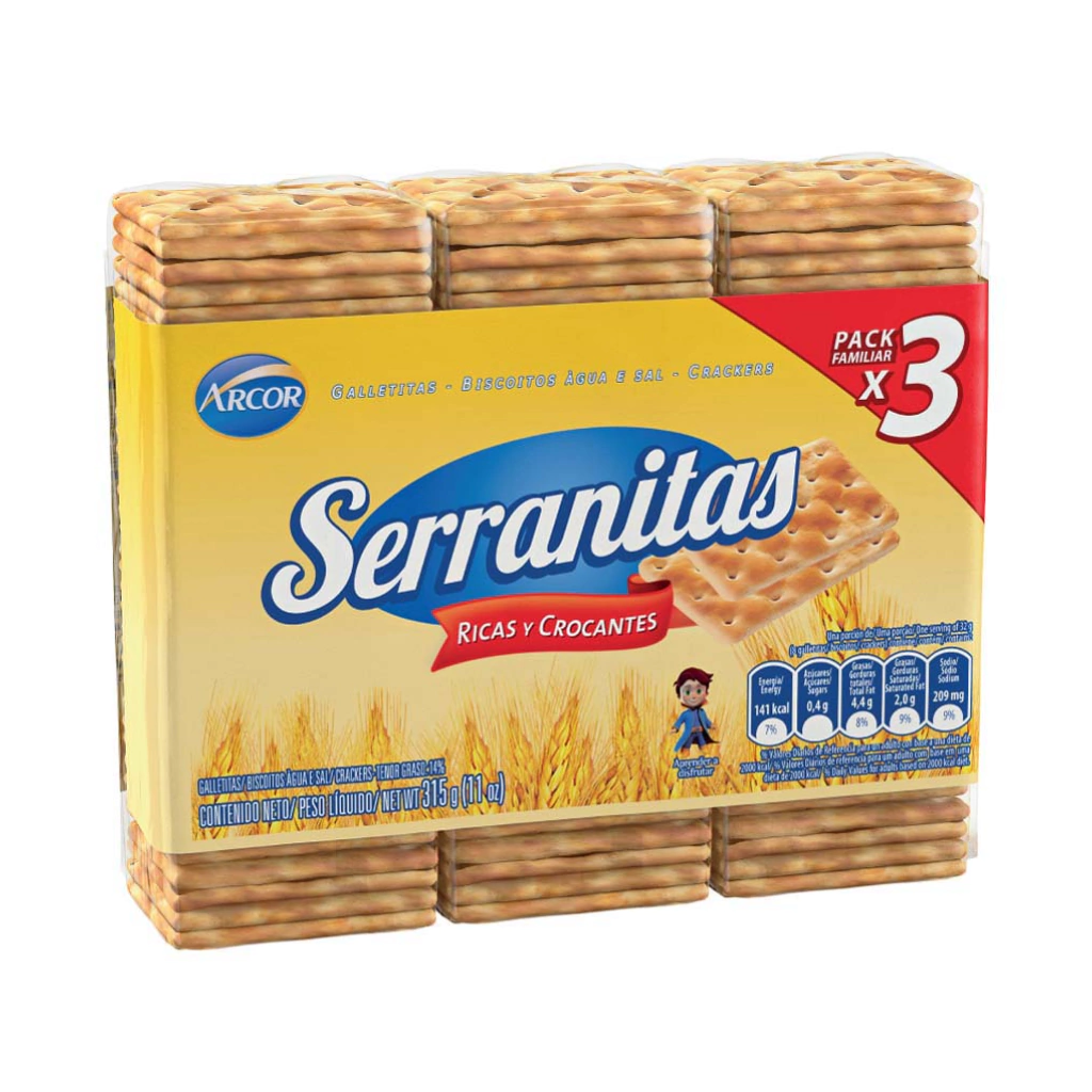 Galletitas de Agua Serranitas Tripack 315 g