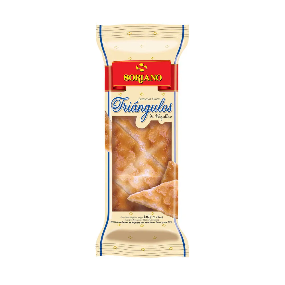 Galletitas Soriano hojaldre dulces triángulos 150 g