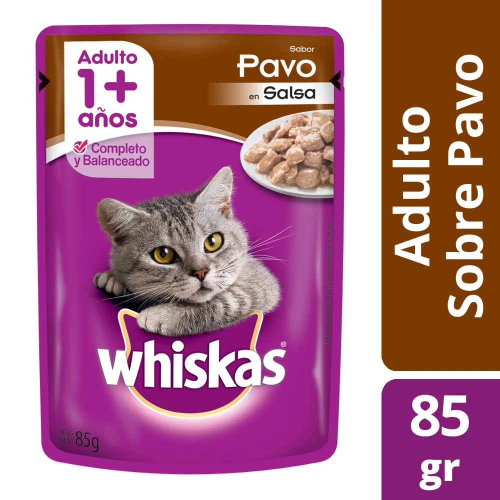 Alimento Gatos Pasta Pavo Whiskas 85 g