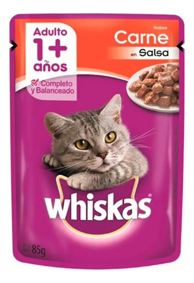 Alimento Humedo Carne en Salsa Whiskas 85 g
