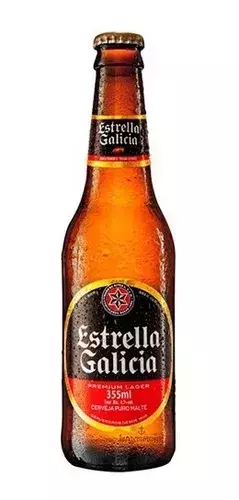 Cerveza lager Estrella Galicia porrón 355 ml