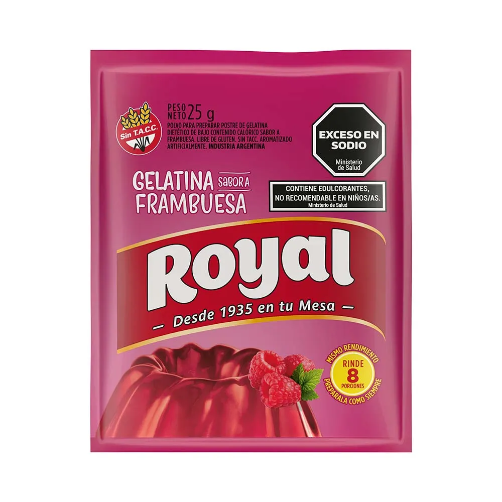 Gelatina Frambuesa Royal 25g 