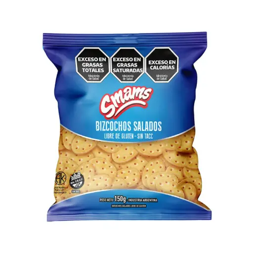 Bizcochos salados sin tacc Smams 150 grs