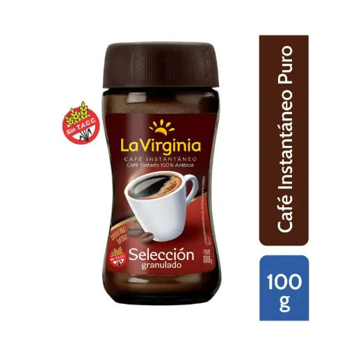 Café instantáneo La Virginia tostado frasco 100 g.