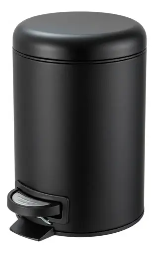 Cesto Tacho Pedal De Basura 3lts Negro Mate Cierre Suave Negro
