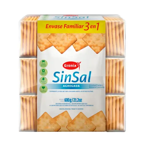 Galletitas Sin Sal Tripack X 600 Gr Granix