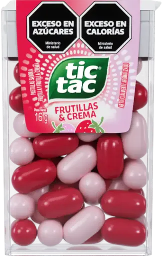 tic tac frutilla y crema