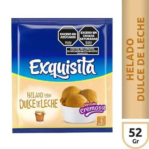 Polvo para preparar helado exquisita sabor dulce de leche 52grs