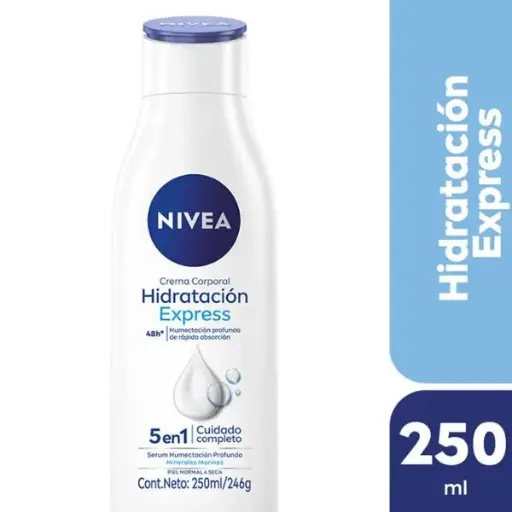 Crema corporal nivea hidratación express cuidado completo 250cm3
