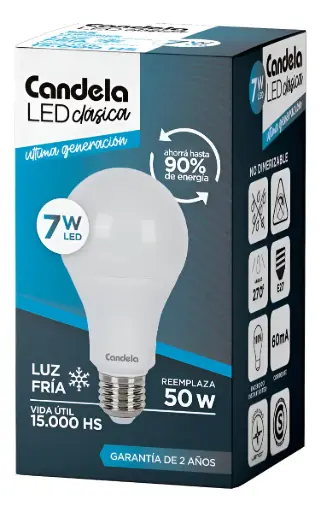 Lampara Led Fria Candela 7 w