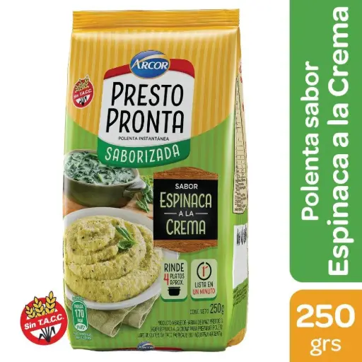 Polenta de Espinaca y Crema Prestopronta Arcor 250 g