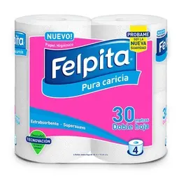 Papel Higienico Doble Hoja Felpita 30 m x 4 u