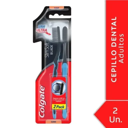 Cepillo de dientes colgate slim soft black 2uni