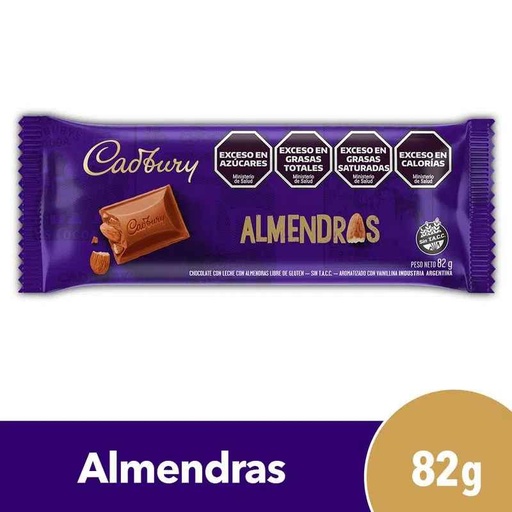 Chocolate Almendras Cadbury 82g