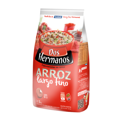 Arroz Largo Fino Dos Hermanos 1Kg