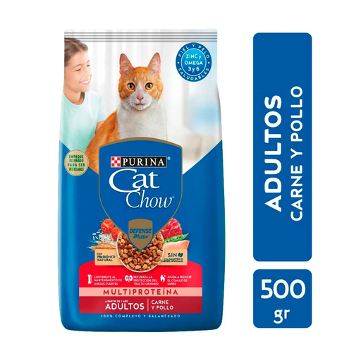 Alimento Gato Adulto Carne y Pollo Cat Chow 500g