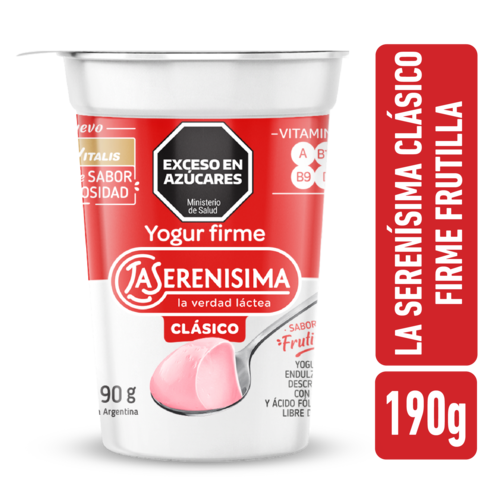 Yogur Firme Entero Frutilla La Serenisima 190 g