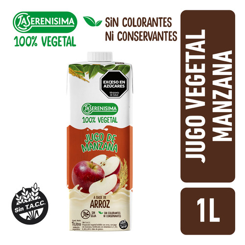 Jugo 100% Vegetal La Serenisima Arroz Manzana 1 L