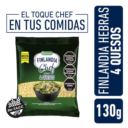 Queso Chef Hebras Cuatro Quesos Light Finlandia 130g
