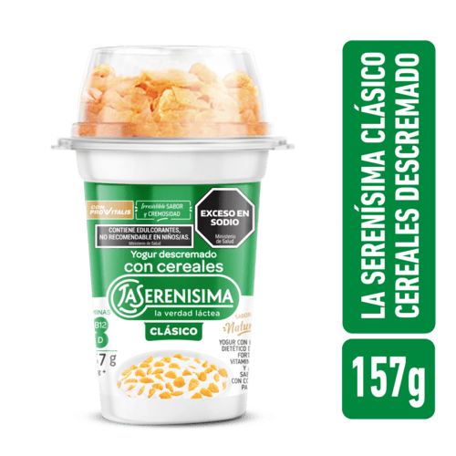 Yogur Clásico Descremado Con Cereales La Serenísima 157g