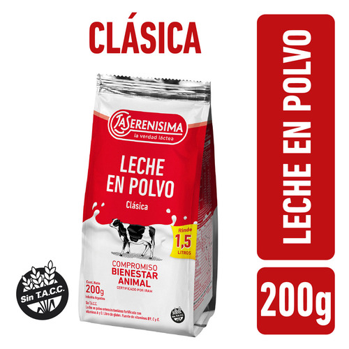 Leche En Polvo Entera Fort Con Vitaminas La Serenísima 200g