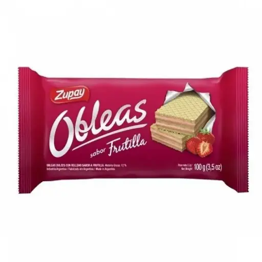 Oblea Frutilla Zupay 100g