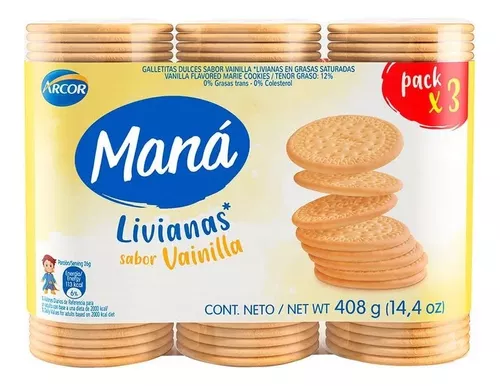 Galletitas Livianas Vainilla Mana 400g