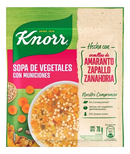 Knorr sopa de vegetales con municiones sobre con 78gr